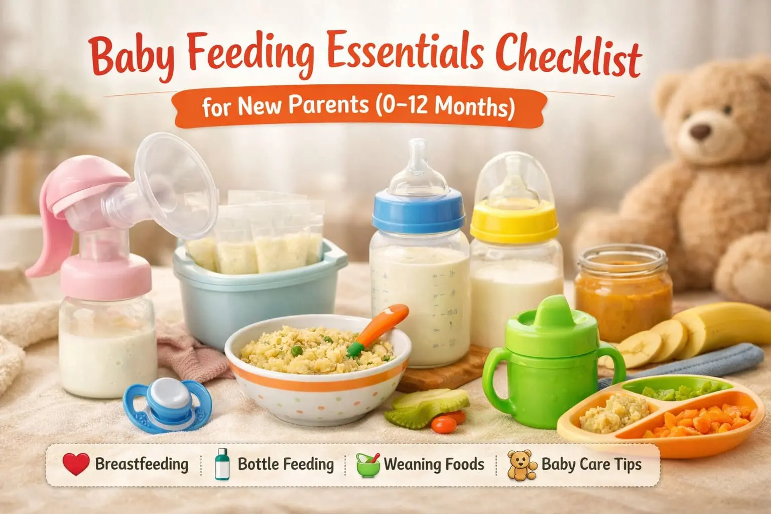 Baby Feeding Essentials Checklist for New Parents (0–12 Months)